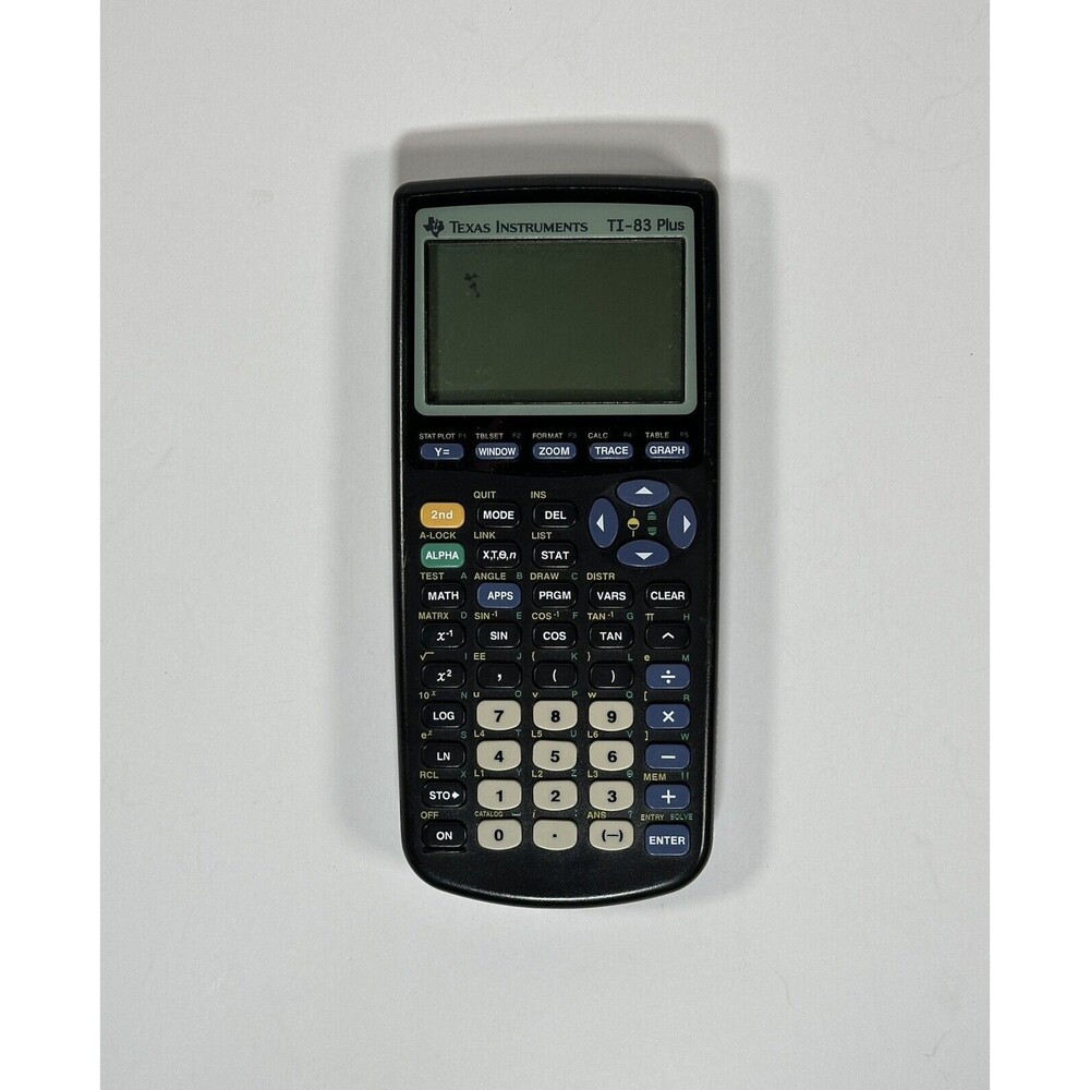Texas Instruments TI-83 Plus Graphing Calculator Black Tested Working No Cover